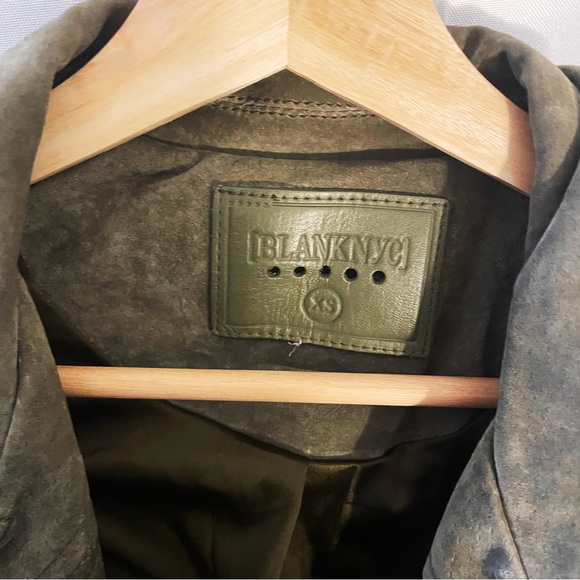 BLANK NYC- Genuine Suede Olive Green Biker Jacket - Picture 9 of 9